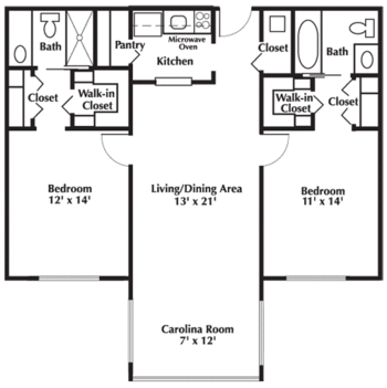 Floorplan of Plantation Estates, Assisted Living, Nursing Home, Independent Living, CCRC, Matthews, NC 8
