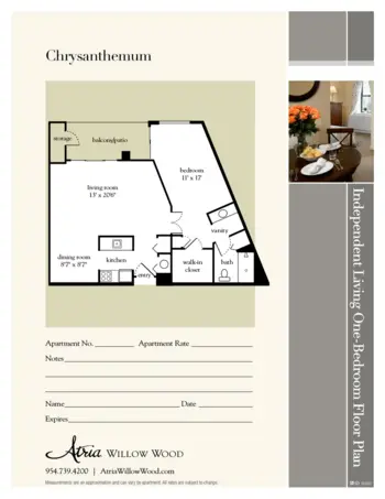 Floorplan of Atria Willow Wood, Assisted Living, Fort Lauderdale, FL 1