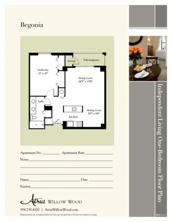Floorplan of Atria Willow Wood, Assisted Living, Fort Lauderdale, FL 3