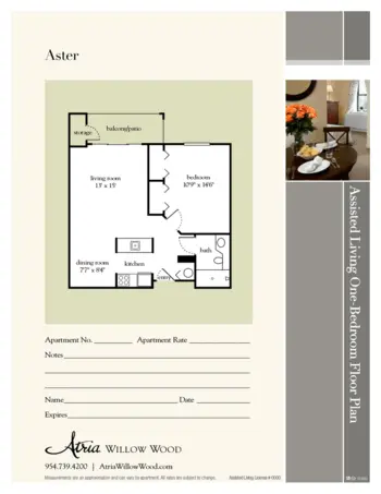 Floorplan of Atria Willow Wood, Assisted Living, Fort Lauderdale, FL 9