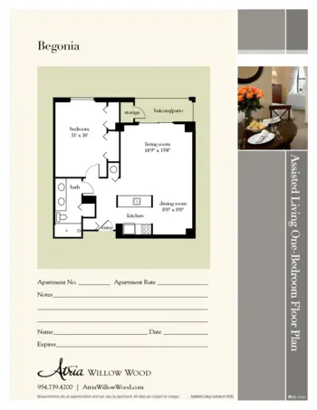 Floorplan of Atria Willow Wood, Assisted Living, Fort Lauderdale, FL 10
