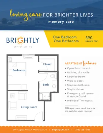 Floorplan of Brightly Senior Living, Assisted Living, Mascoutah, IL 4
