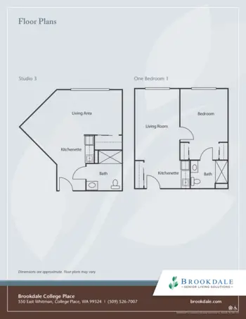 Floorplan of Brookdale College Place, Assisted Living, College Place, WA 2