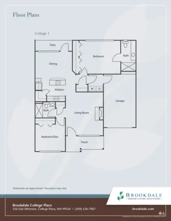 Floorplan of Brookdale College Place, Assisted Living, College Place, WA 4