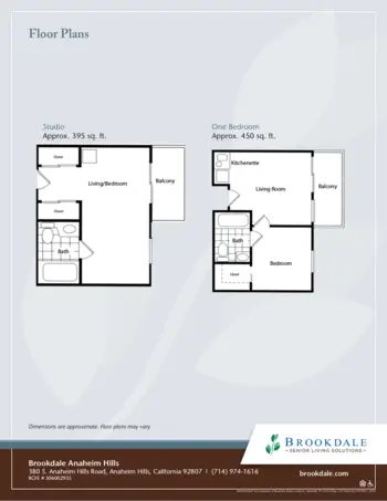 Floorplan of Brookdale Nohl Ranch, Assisted Living, Anaheim, CA 1