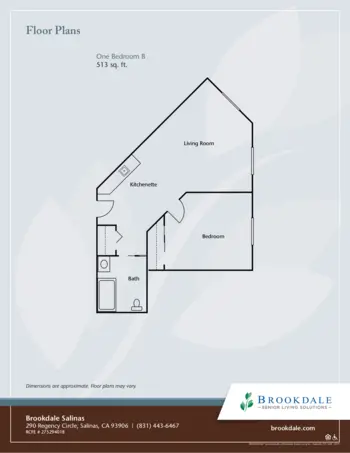 Floorplan of Brookdale Salinas, Assisted Living, Salinas, CA 2