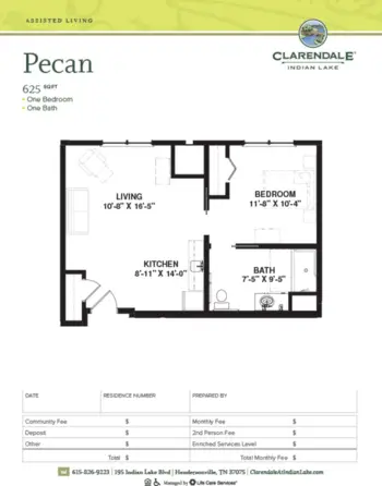 Floorplan of Clarendale at Indian Lake, Assisted Living, Hendersonville, TN 3