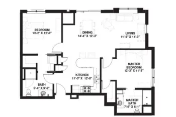Floorplan of Clarendale at Indian Lake, Assisted Living, Hendersonville, TN 12
