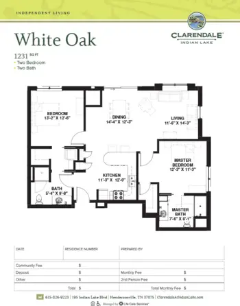 Floorplan of Clarendale at Indian Lake, Assisted Living, Hendersonville, TN 13