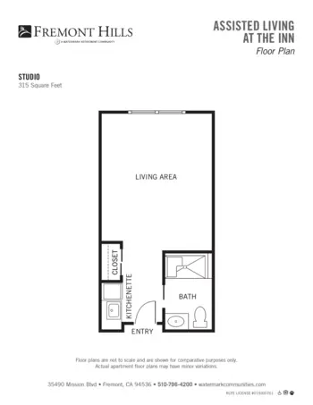 Floorplan of Fremont Hills, Assisted Living, Fremont, CA 1