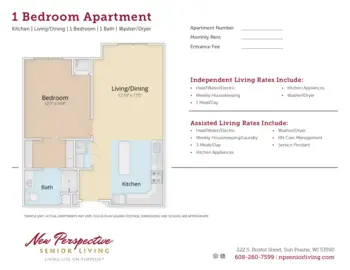 Floorplan of New Perspective Sun Prairie, Assisted Living, Memory Care, Sun Prairie, WI 2