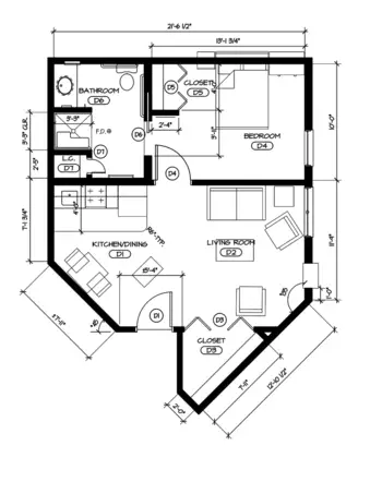 Floorplan of Oak Crest Senior Housing, Assisted Living, Roseau, MN 4