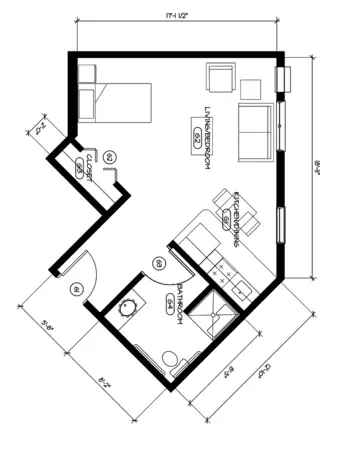 Floorplan of Oak Crest Senior Housing, Assisted Living, Roseau, MN 5