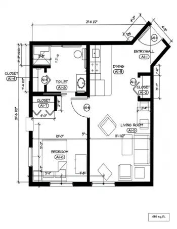 Floorplan of Oak Crest Senior Housing, Assisted Living, Roseau, MN 7