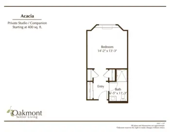 Floorplan of Oakmont of Brookside, Assisted Living, Stockton, CA 1