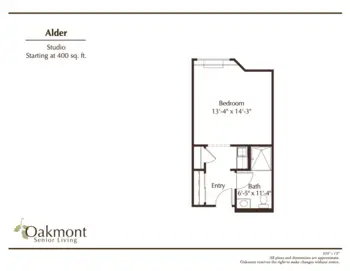 Floorplan of Oakmont of Brookside, Assisted Living, Stockton, CA 2