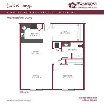 Floorplan of Primrose Retirement Community of Kansas City, Assisted Living, Kansas City, MO 2