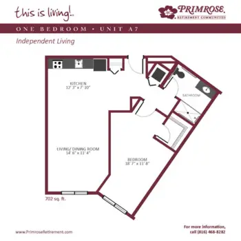 Floorplan of Primrose Retirement Community of Kansas City, Assisted Living, Kansas City, MO 4