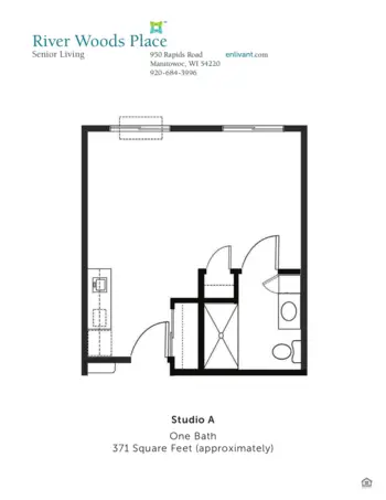 Floorplan of River Woods Place, Assisted Living, Manitowoc, WI 1