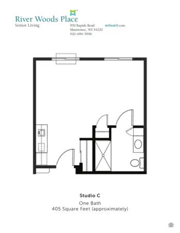 Floorplan of River Woods Place, Assisted Living, Manitowoc, WI 3
