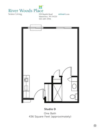 Floorplan of River Woods Place, Assisted Living, Manitowoc, WI 4