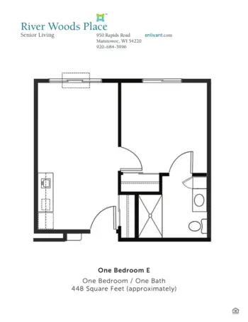 Floorplan of River Woods Place, Assisted Living, Manitowoc, WI 5