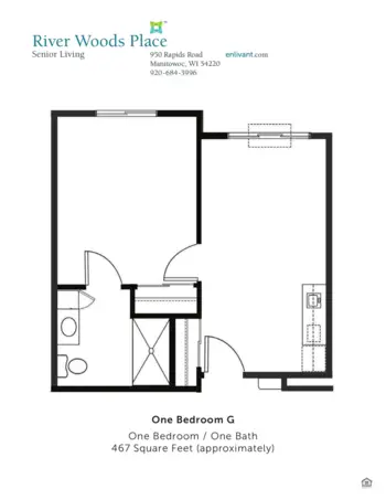 Floorplan of River Woods Place, Assisted Living, Manitowoc, WI 6