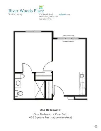 Floorplan of River Woods Place, Assisted Living, Manitowoc, WI 7