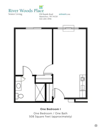 Floorplan of River Woods Place, Assisted Living, Manitowoc, WI 8