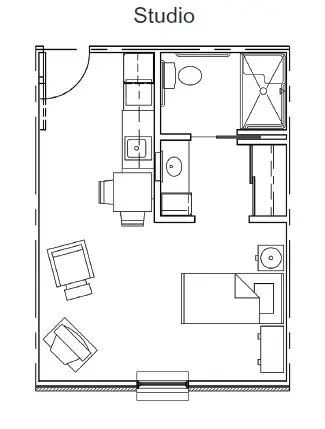 Floorplan of Sunnybrook of Muscatine, Assisted Living, Memory Care, Muscatine, IA 3
