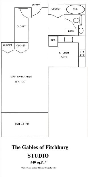 Floorplan of The Gables All Star Senior Living, Assisted Living, Fitchburg, MA 2