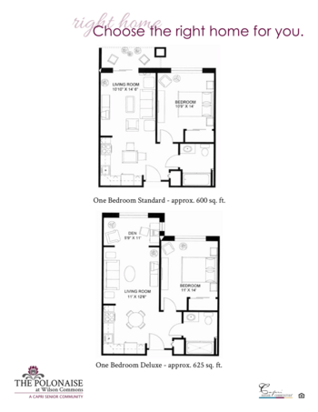 Floorplan of The Polonaise, Assisted Living, Milwaukee, WI 1