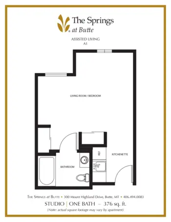 Floorplan of The Springs at Butte, Assisted Living, Memory Care, Butte, MT 1