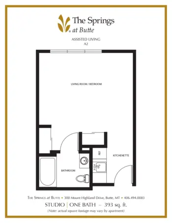 Floorplan of The Springs at Butte, Assisted Living, Memory Care, Butte, MT 2