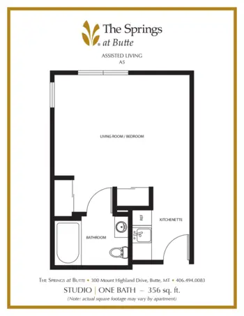 Floorplan of The Springs at Butte, Assisted Living, Memory Care, Butte, MT 4