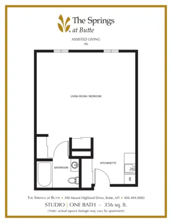 Floorplan of The Springs at Butte, Assisted Living, Memory Care, Butte, MT 5