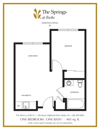 Floorplan of The Springs at Butte, Assisted Living, Memory Care, Butte, MT 6
