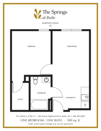 Floorplan of The Springs at Butte, Assisted Living, Memory Care, Butte, MT 8