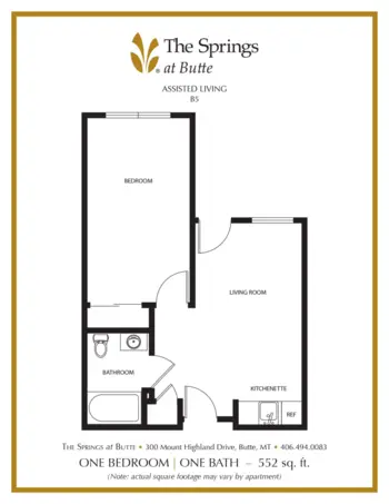 Floorplan of The Springs at Butte, Assisted Living, Memory Care, Butte, MT 10