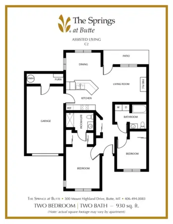 Floorplan of The Springs at Butte, Assisted Living, Memory Care, Butte, MT 12