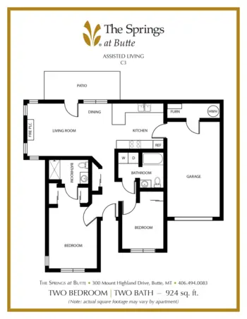 Floorplan of The Springs at Butte, Assisted Living, Memory Care, Butte, MT 13
