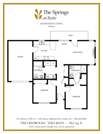 Floorplan of The Springs at Butte, Assisted Living, Memory Care, Butte, MT 15