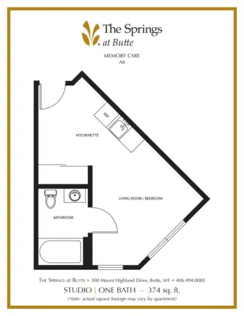 Floorplan of The Springs at Butte, Assisted Living, Memory Care, Butte, MT 18