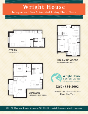 Floorplan of Wright House Senior Living, Assisted Living, Memory Care, Mequon, WI 2