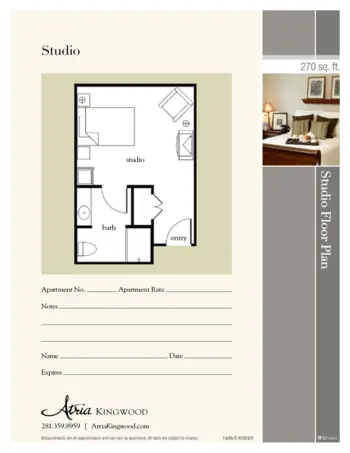 Floorplan of Atria Kingwood, Assisted Living, Kingwood, TX 1