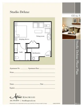 Floorplan of Atria Kingwood, Assisted Living, Kingwood, TX 3