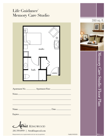 Floorplan of Atria Kingwood, Assisted Living, Kingwood, TX 5