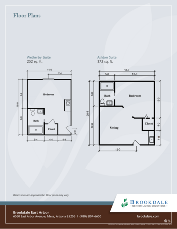 Floorplan of Brookdale East Arbor, Assisted Living, Mesa, AZ 2