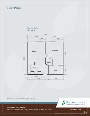 Floorplan of Brookdale East Arbor, Assisted Living, Mesa, AZ 3