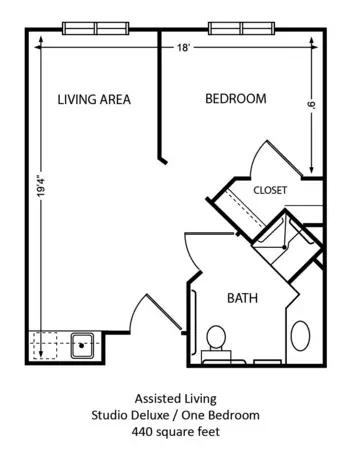 Floorplan of Covenant Place of Burleson, Assisted Living, Burleson, TX 1